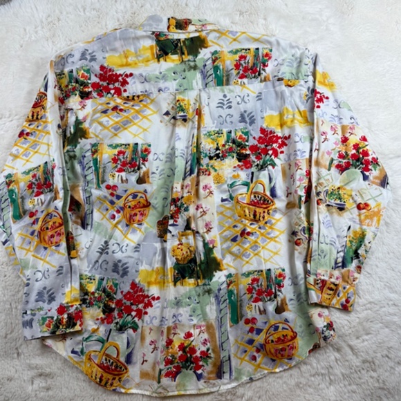 BUSHWACKER U.S.A. Large Long Sleeve Button Up Shirt 100% Cotton Garden Print - Picture 7 of 7